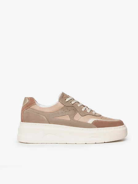 Nero Giardini Rosa und braune Damen Plateausneakers aus Leder Nero Giardini