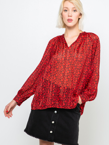 CAMAIEU Rot gemusterte Bluse CAMAIEU