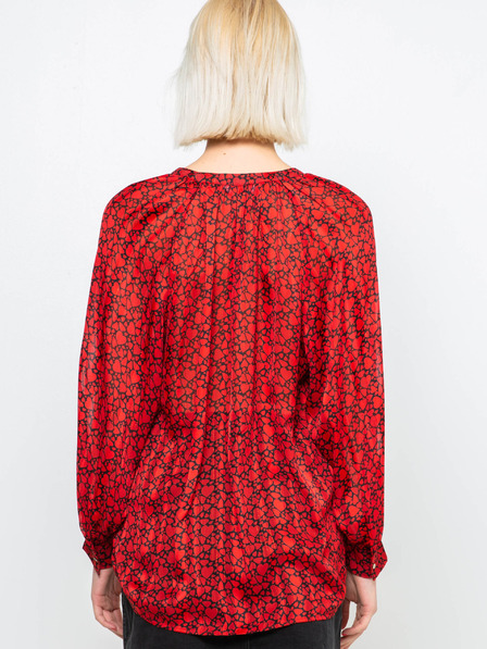 CAMAIEU Rot gemusterte Bluse CAMAIEU