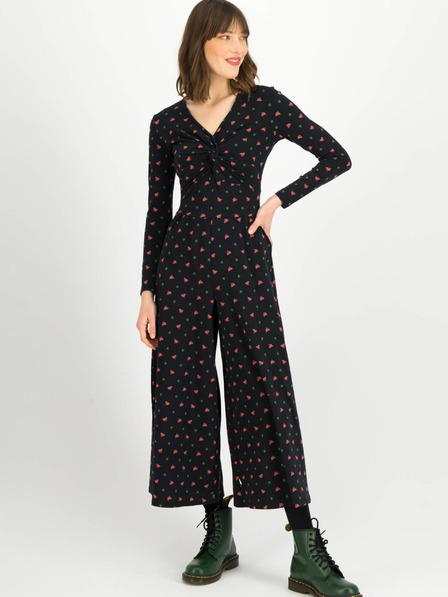 Blutsgeschwister Blutsgeschwister Glamourama Queen Schwarzer geblümter Pullover Jumpsuit