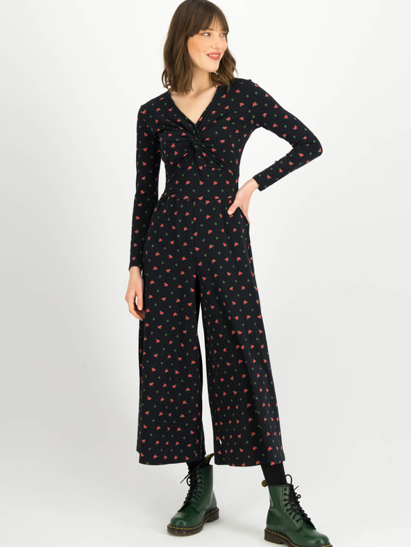 Blutsgeschwister Blutsgeschwister Glamourama Queen Schwarzer geblümter Pullover Jumpsuit
