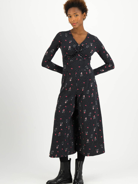 Blutsgeschwister Blutsgeschwister Glamourama Queen Schwarzer geblümter Pullover Jumpsuit