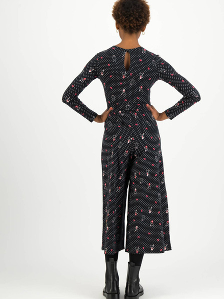 Blutsgeschwister Blutsgeschwister Glamourama Queen Schwarzer geblümter Pullover Jumpsuit
