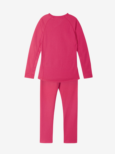 Reima Dunkelrosafarbenes Reima Lani Funktions-T-Shirt und Hosen-Set für Mädchen
