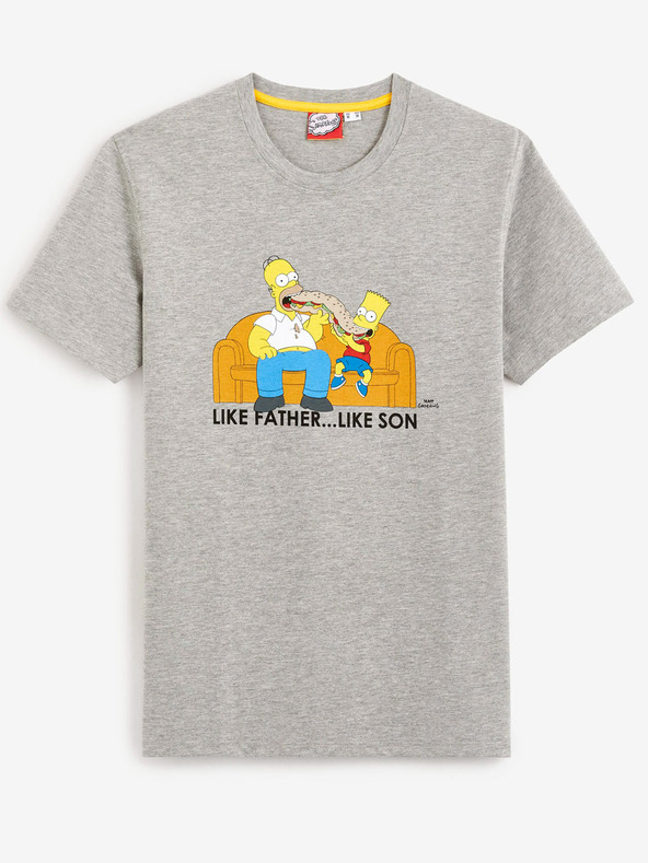 Celio Graues Herren Celio Die Simpsons T-Shirt