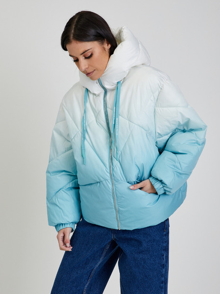 Tom Tailor Denim Weiß-blaue Damen-Winter-Steppjacke Tom Tailor Denim