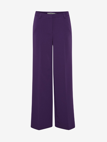 ICHI Dunkelviolette Damen-Weitbeinhose ICHI