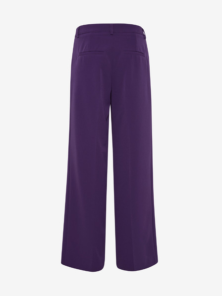 ICHI Dunkelviolette Damen-Weitbeinhose ICHI