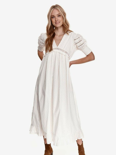 TOP SECRET Weißes Damen-Midikleid mit Ballonärmeln TOP SECRET