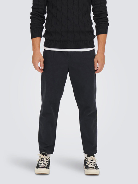 ONLY & SONS ONLY & SONS Dew Dunkelblaue gecropte Chino-Hose
