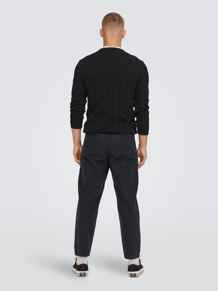 ONLY & SONS ONLY & SONS Dew Dunkelblaue gecropte Chino-Hose
