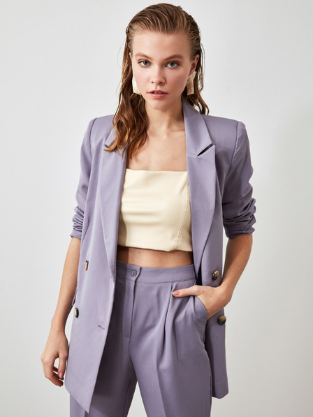 Trendyol Hellviolette Damenjacke in Übergröße Trendyol