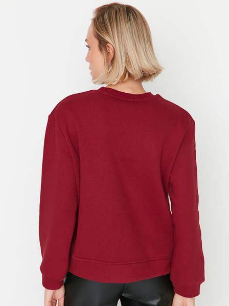 Trendyol Burgunderfarbenes Damen-Weihnachts-Sweatshirt Trendyol
