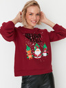 Trendyol Burgunderfarbenes Damen-Weihnachts-Sweatshirt Trendyol