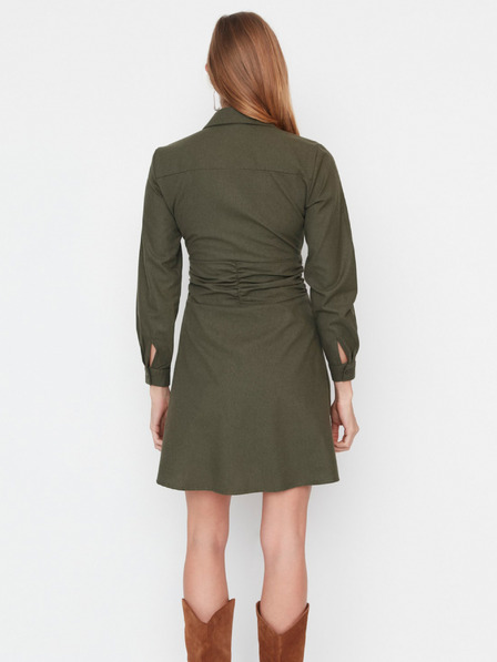 Trendyol Khakifarbenes Hemdblusenkleid für Damen Trendyol