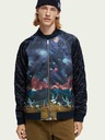 Scotch & Soda Dunkelblaue gemusterte Herrenjacke Scotch & Soda
