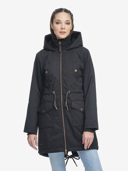 Ragwear Schwarzer Damen Ragwear Crescend Kapuzenparka