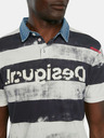 Desigual Desigual TS Julien schwarz-weiß gestreiftes Poloshirt für Herren