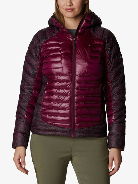 Columbia Violett gemusterte Damen-Steppwinterjacke mit Kapuze Columbia Labyrinth Loop