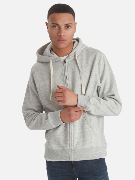 Blend Hellgrau gestromter Herren-Kapuzenpullover mit Reißverschluss Blend