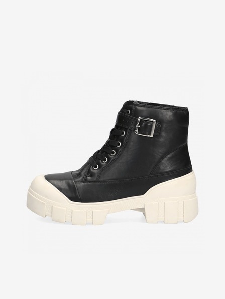 Caprice Schwarze Damen Plateau-Stiefel aus Leder von Caprice