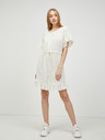 Pieces Cremefarbenes, perforiertes Kleid mit Taillenband Pieces Life