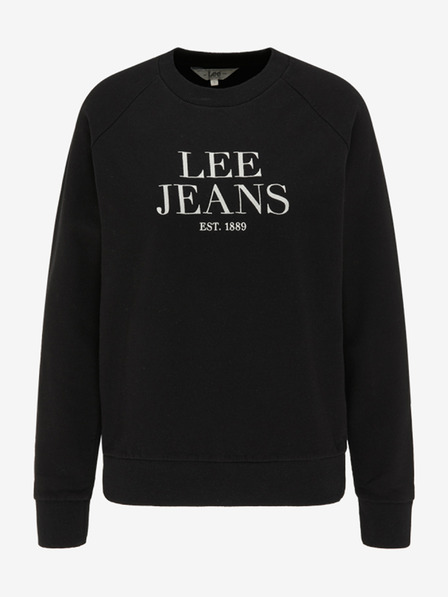 Lee Schwarzes bedrucktes Damen-Sweatshirt Lee Crew