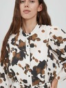 ICHI Weiß gemustertes Hemdkleid mit Krawatte ICHI