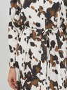 ICHI Weiß gemustertes Hemdkleid mit Krawatte ICHI