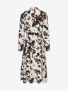 ICHI Weiß gemustertes Hemdkleid mit Krawatte ICHI