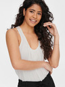 Jacqueline de Yong Weißes Tank-Top mit Spitze JDY Eddie