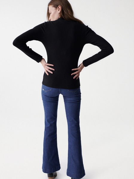 Salsa Jeans Schwarzer Damen-Rippenpullover Salsa Jeans Austria