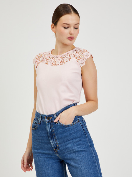 Orsay Hellrosa Damen-T-Shirt mit Spitze ORSAY
