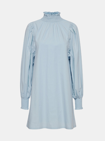 ICHI Hellblaues Damenkleid mit Stehkragen ICHI