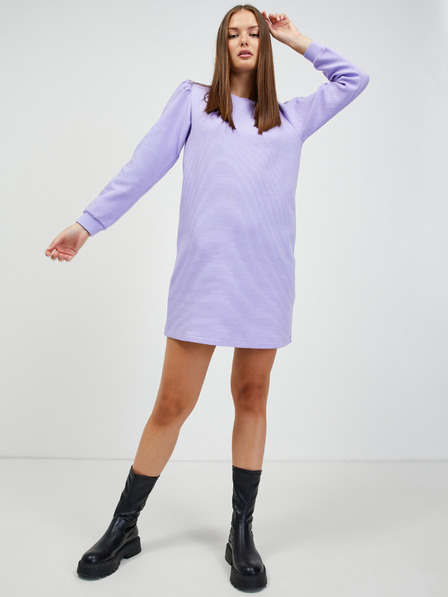 SKFK Helllila geripptes Sweatshirt-Kleid SKFK Lexury