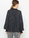 CAMAIEU Dunkelgrau gemusterte lockere Bluse CAMAIEU