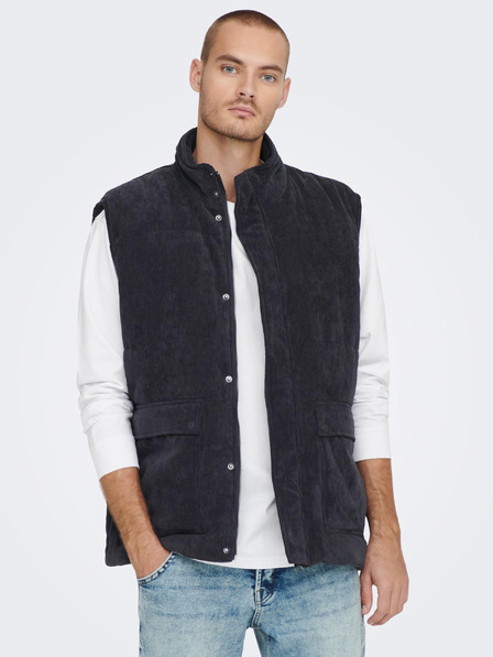 ONLY & SONS Dunkelblaue Herren-Cordweste ONLY & SONS Cash
