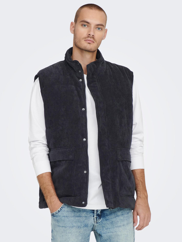 ONLY & SONS Dunkelblaue Herren-Cordweste ONLY & SONS Cash