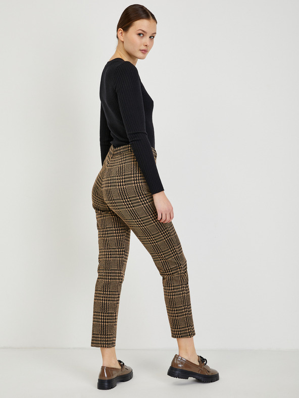 Orsay Braune karierte Damenhose ORSAY