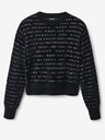 Desigual Schwarzer Desigual I Wonder Kurzpullover für Damen