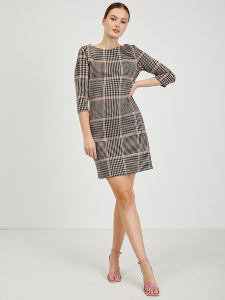 Orsay Rosa-schwarz kariertes Kleid ORSAY