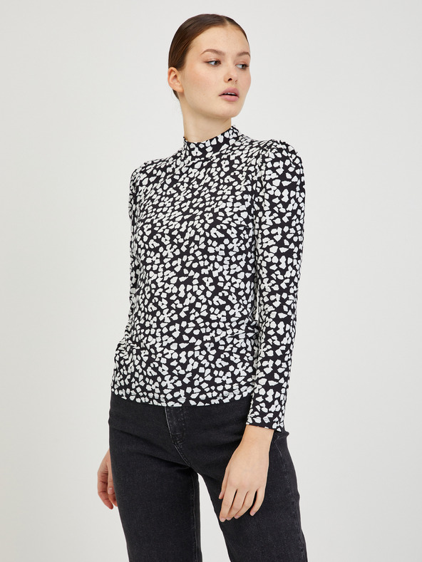 Orsay Weiß-schwarzes gemustertes Damen T-Shirt ORSAY Paisy