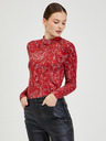 Orsay Rotes gemustertes langärmeliges Damen ORSAY Paisy T-Shirt