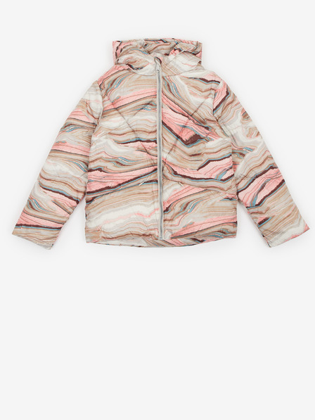 Tom Tailor Rosa und beige gemusterte Steppjacke mit Kapuze für Mädchen Tom Tailor