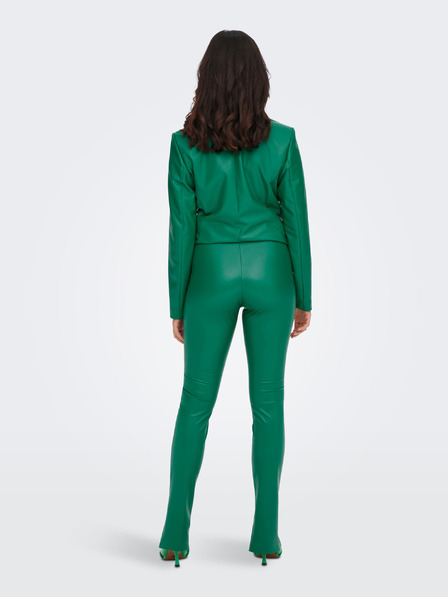 ONLY Grüne Damen-Kunstlederleggings mit Schlitz ONLY Papaya