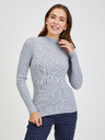 Orsay Hellgrauer Damen Rippenpullover ORSAY