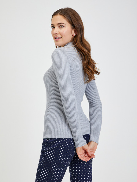 Orsay Hellgrauer Damen Rippenpullover ORSAY