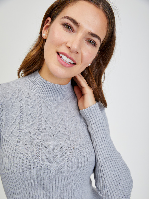 Orsay Hellgrauer Damen Rippenpullover ORSAY