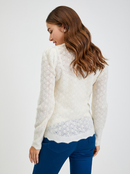 Orsay Cremefarbener perforierter Damenpullover ORSAY