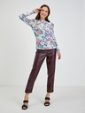 Orsay Hellgraues Damen T-Shirt mit Blumenmuster ORSAY